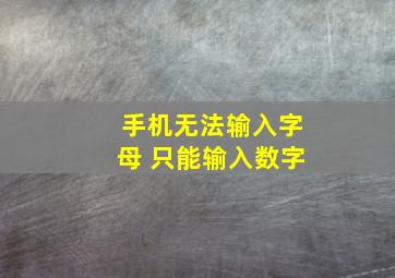 手机无法输入字母 只能输入数字